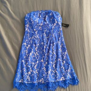 Perfect wedding guest strapless dress from LULUS